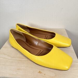 Franco Sarto Women's A-Flexa Amaya Yellow Flat 8.5 Square Toe Twee Leather